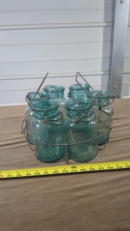 BLUE BALL JARS WITH CARRIER