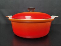 Belgium Orange Cast Iron Descoware Pot