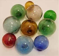 Group of Colored Glass Ball Net Floats