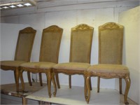 Cane Back Dining Chairs Light Stain on Seats 4