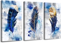 B273 AJAZIKO Large Canvas Wall Art Feather Print