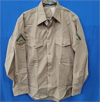 Shirt Mens Long Sleeve Marine Khaki