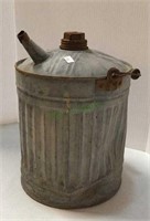 Galvanized oil can approximately 2 gallon