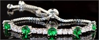Elegant 5.00 ct Emerald & White Topaz Bracelet