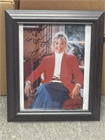 Doris Day signed photo, frame is 10 1/2" x 12 1/2