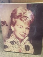 Large Doris Day signed photo and acrylic frame