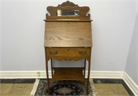 Vintage Wooden Secretary Desk w/ Mirror