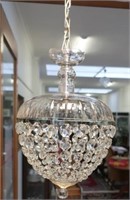 Vintage crystal basket form chandelier