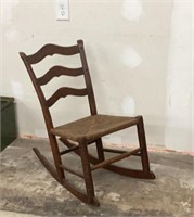 Antique Cane Bottom Rocking Chair