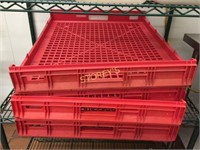 4 Red Bread Crates