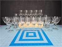 Various different style wine glasses