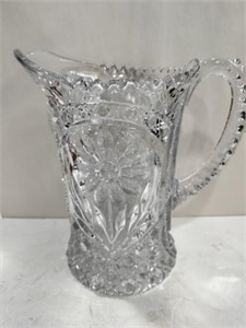 Crystal glass cut pitcher