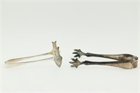 Figural Silver Plate Fish Tongs + One Other