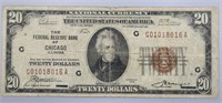 1929 $20 Federal Reserve Brown Seal