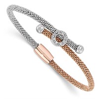 Sterling Silver- Fancy Link Bead Bracelet