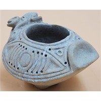Finely Carved Lime Container with Anthropic/Zoo-F