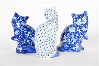 Andrea by Sadek Blue/White Porcelain Cats