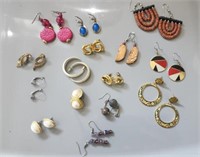 Assorted Earrings and Heart Shaped Jewelry Box