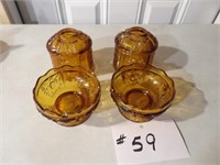 2) Amber candle holders