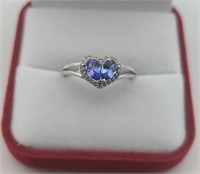 Sterling Tanzanite Pear Cut Heart Shape