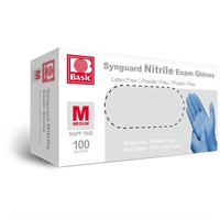 Basic Medical Blue Nitrile Exam Gloves - Latex, M