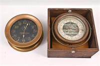 2 PC. SHIP'S CLOCK & COMPASS