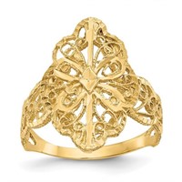 14K- Diamond Cut Filigree Ring