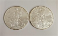 (2) 2007 American Silver Eagles