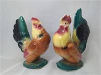 Vintage Royal Copley Colorful Rooster & Hen