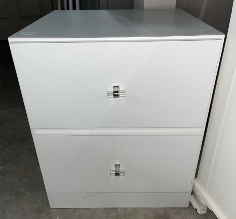 White 2 Drawer Side Table 19 w x 18 d x 22 h