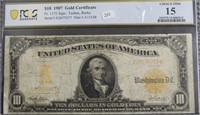 1907 PCGS F 12 10 $ GOLD CERTIFICATE