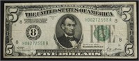 1928 5 $ REDEMABLE IN GOLD FEDERAL RESERVE NOTE VF