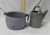 Graniteware Flower Pot, Vintage