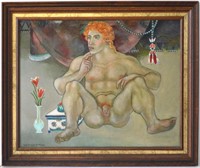 PEMBERTON SIGNED MALE NUDE PAINTING