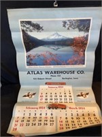 1954 Advertising calendar, ATLAS Warehouse