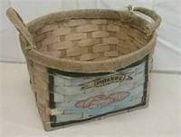 Tole Painted Potato Basket 1 Handle Needs Repair
