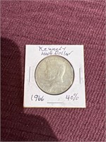 1966 Kennedy half dollar