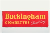 BUCKINGHAM CIGARETTES "THROAT-EASY" CLOTH BANNER
