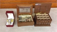 Assorted Rings 2 Jewelry Boxes, Wrist Watch