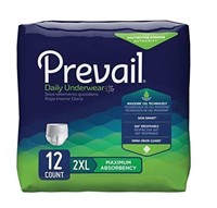 Prevail Daily Disposable Underwear 2X-Large,(4 Pac