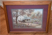 Carl Valente Framed Amish Homestead Art Print
