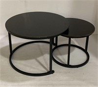 Round Nesting Side Tables/End Tables, Black, 18"H