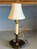 Vintage Brass Colonial Chamberstick Electric Lamp
