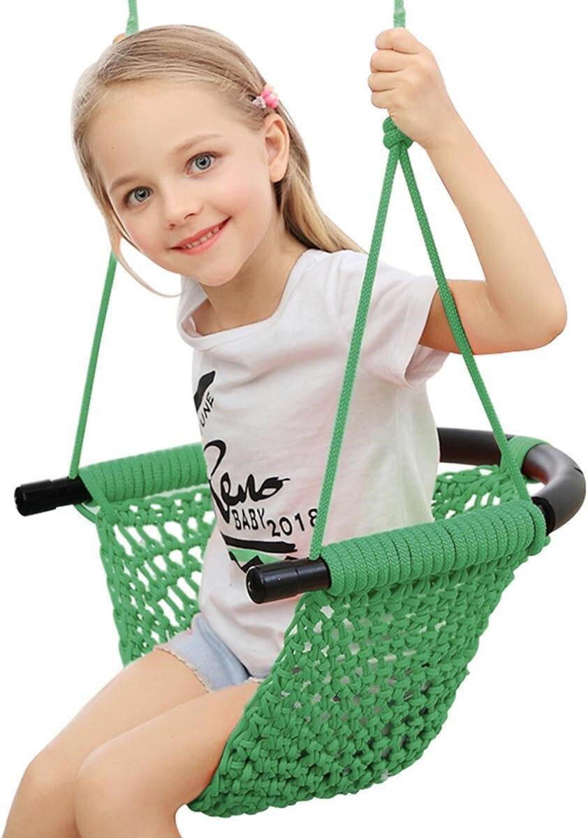 Toddler Swing, Adjustable Ropes, Green