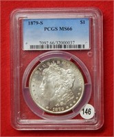 1879 S Morgan Silver Dollar PCGS MS66