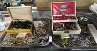 2 TRAYS COSTUME JEWELRY WITH BOXES