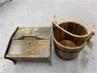 Sewing Box 12" Square & Wooden Bucket