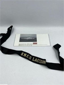 HAT BAND - WWII ROYAL CANADIAN NAVY - HMCS LAUZON