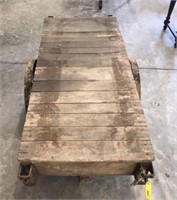 VINTAGE RAILROAD CART CAST AND WOOD