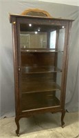 Oak China Cabinet with Bevelled Mirror